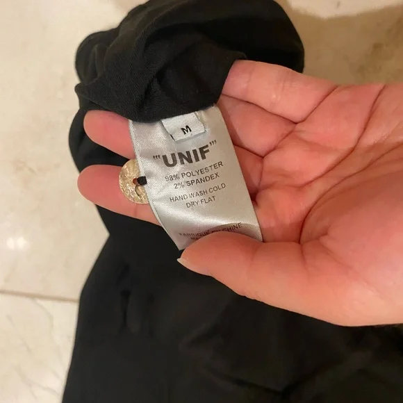 Unif Parker dress black white button up down mini dress. - Picture 7 of 7